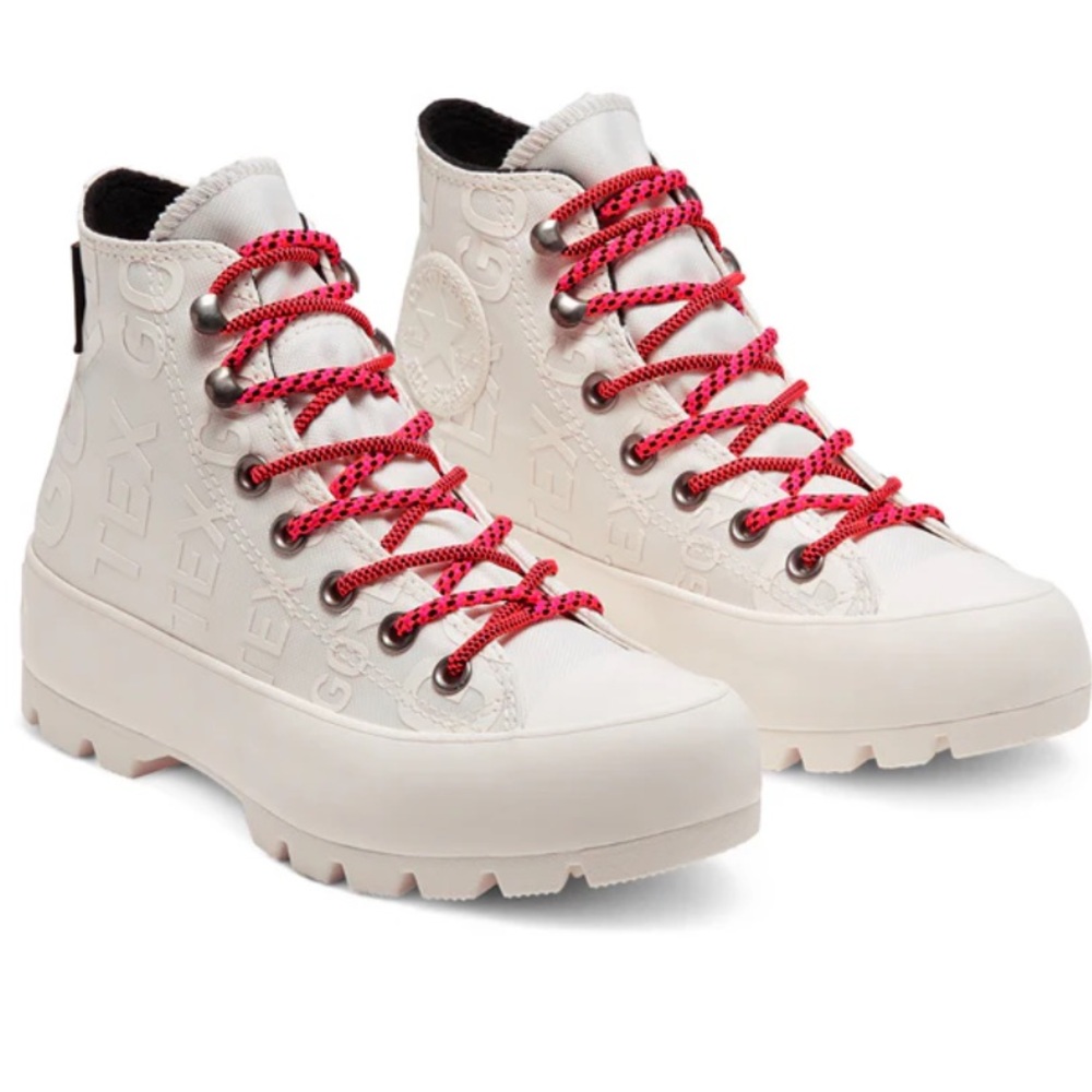 Converse Goretex Waterproof White Boots with Pink and Black Accents Size 6.5
